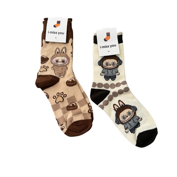 NWT 2 Pair Women’s Labubu Socks - Picture 1 of 4